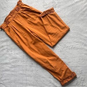 Anthropologie By Anthro Malin Utility Pants Paperbag Waist Trousers Cedar Floral